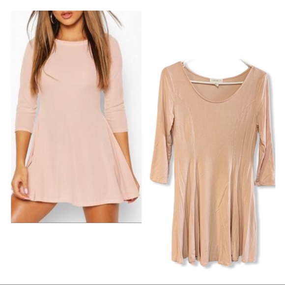Forever 21 Dresses & Skirts - Blush pink skater tunic dress quarter sleeves L